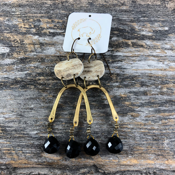Moondrop Earrings - Black Spinel