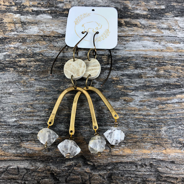 Moondrop Earrings - Herkimer Quartz