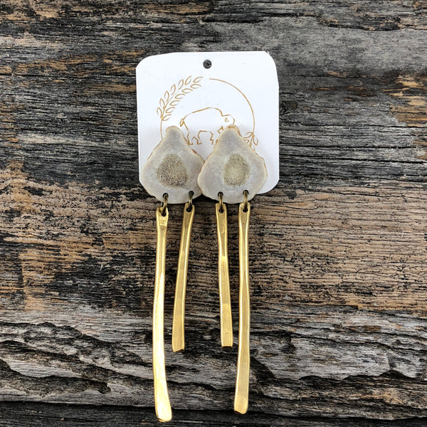Antler Brass Stud Earrings