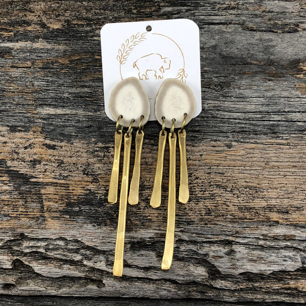 Antler Brass Stud Earrings