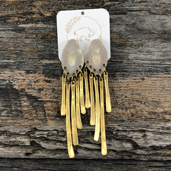 Antler Brass Stud Earrings