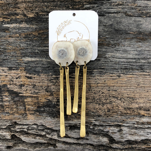 Antler Brass Stud Earrings