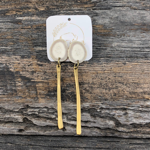 Antler Brass Stud Earrings