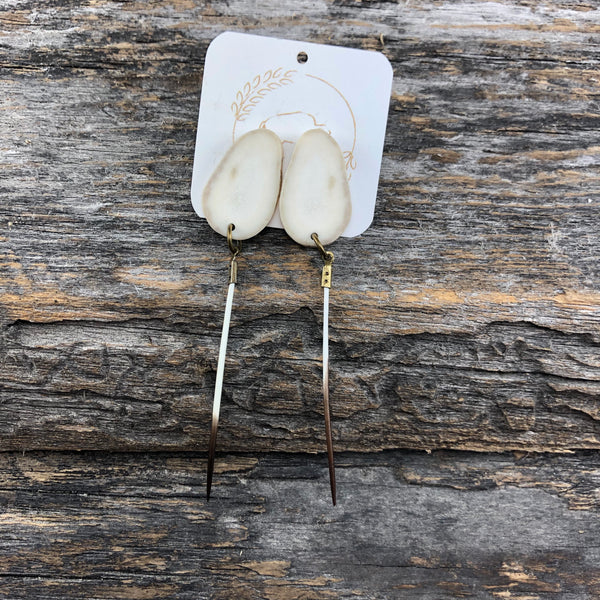 Antler Stud Earrings with Quills