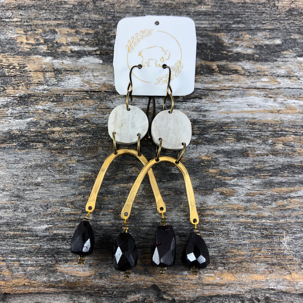 Moondrop Earrings - Garnet