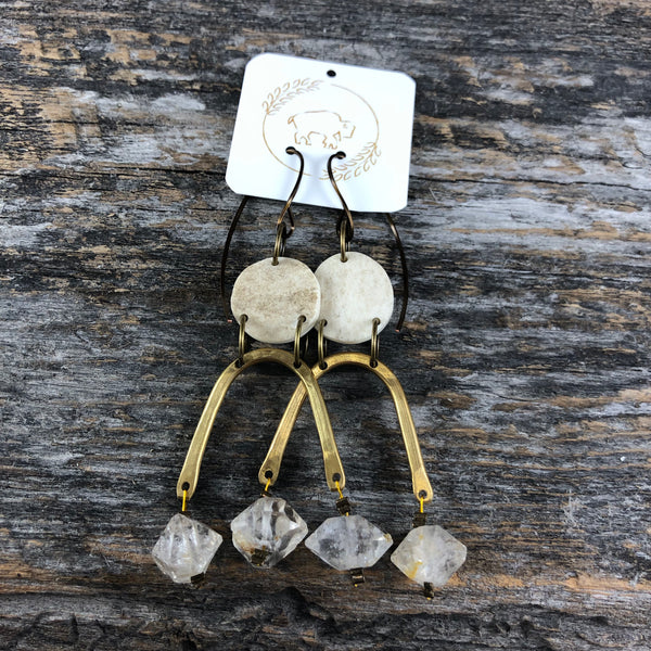 Moondrop Earrings - Herkimer Quartz