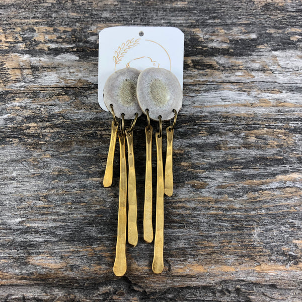 Antler Brass Stud Earrings