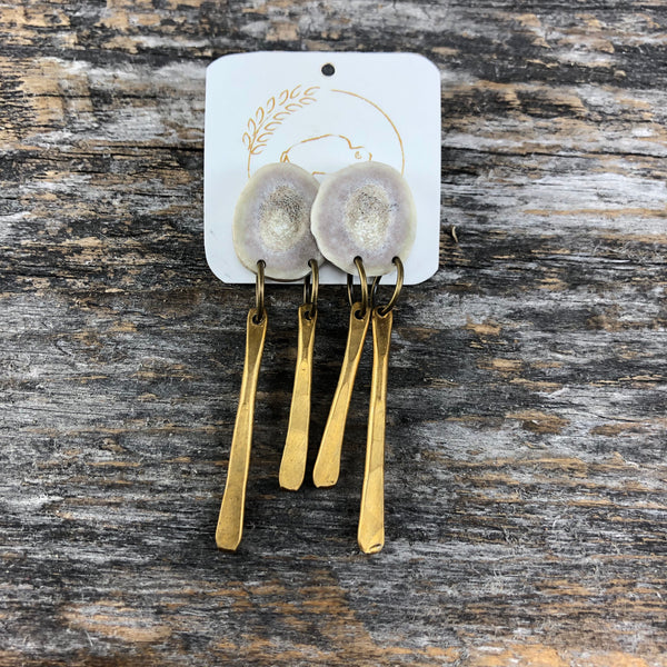Antler Brass Stud Earrings