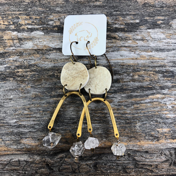 Moondrop Earrings - Herkimer Quartz