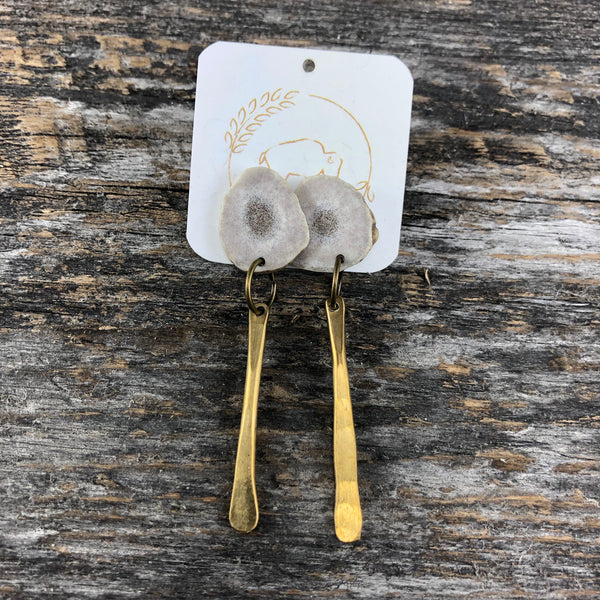Antler Brass Stud Earrings