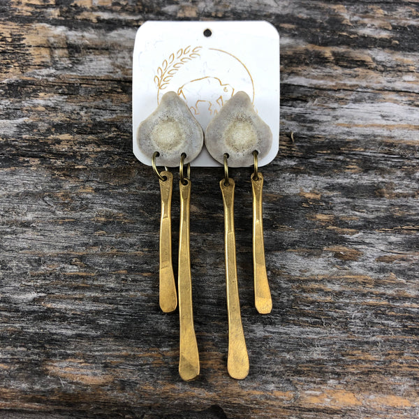 Antler Brass Stud Earrings